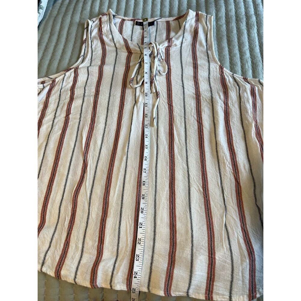 Collection by Bobeau Women's Tank 1XL Striped Linen-Feel Top - Picture 8 of 8